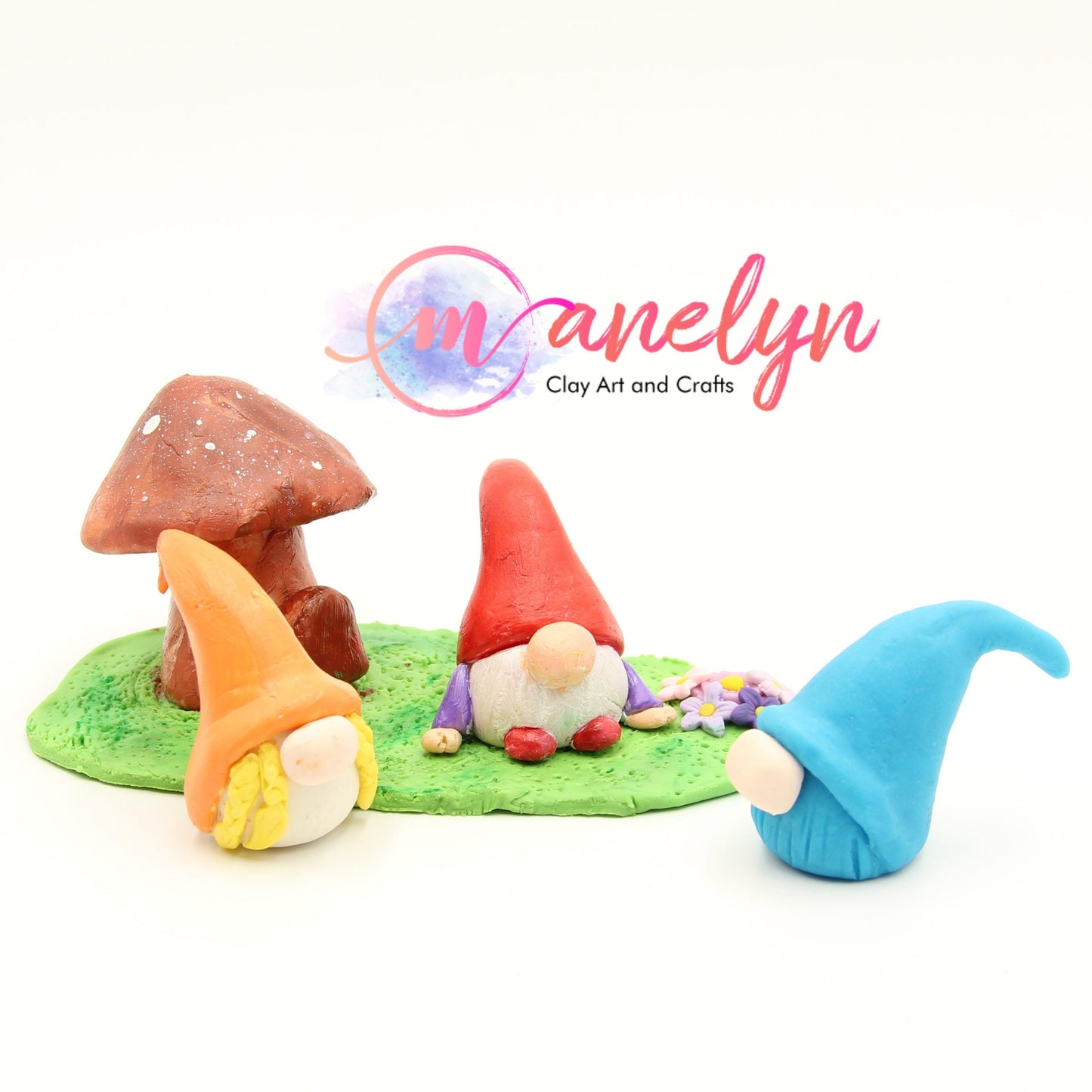 Handmade Air Dry Clay Gnome