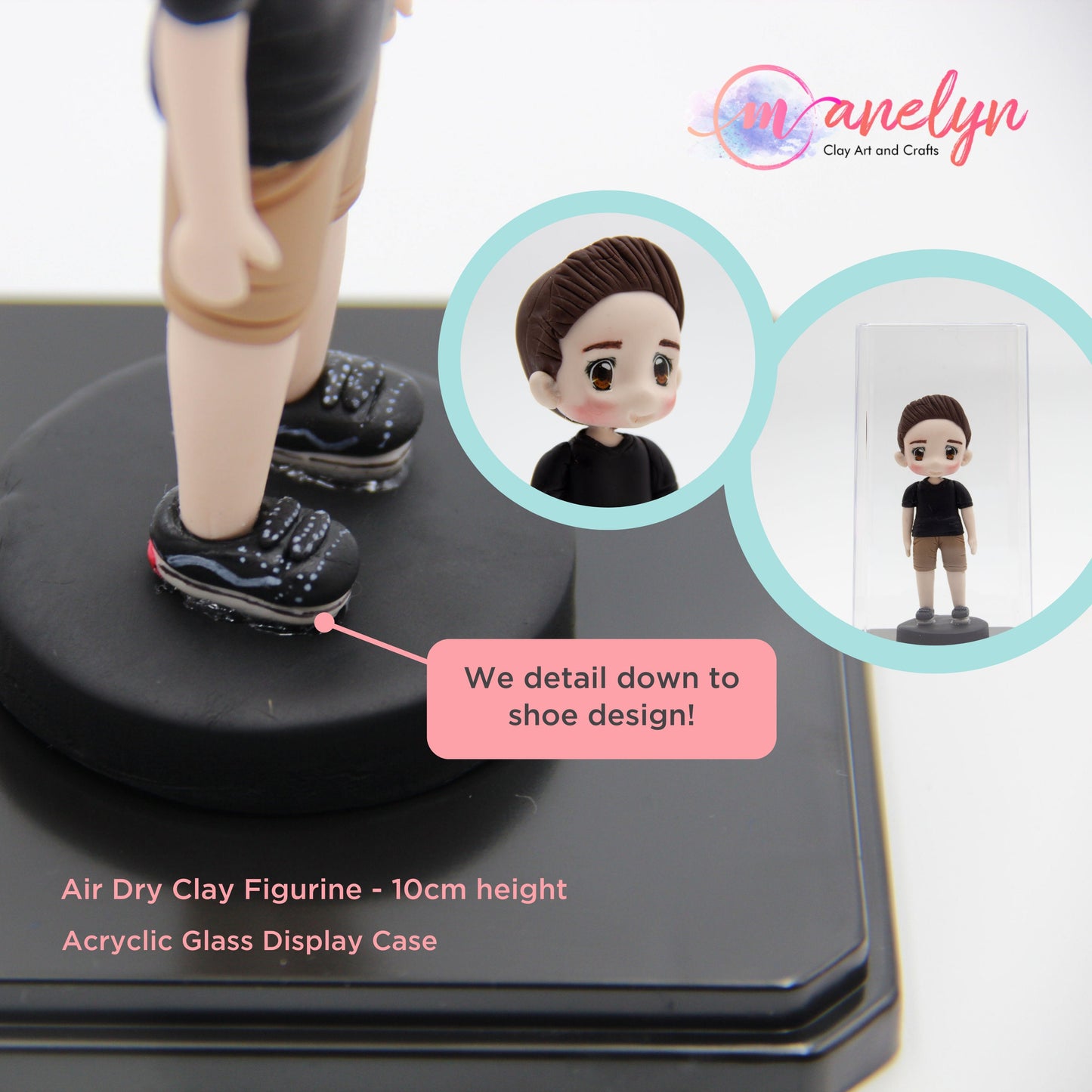 Custom made air dry clay figurine cake topper for weddings, birthdays and special occasions